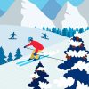 Illustraion Alpine ski Diamond Paintings