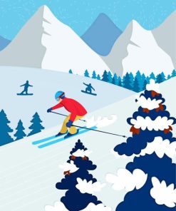 Illustraion Alpine ski Diamond Paintings