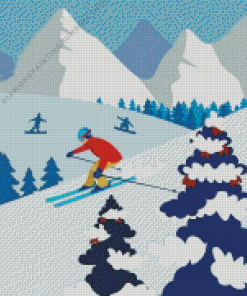 Illustraion Alpine ski Diamond Paintings