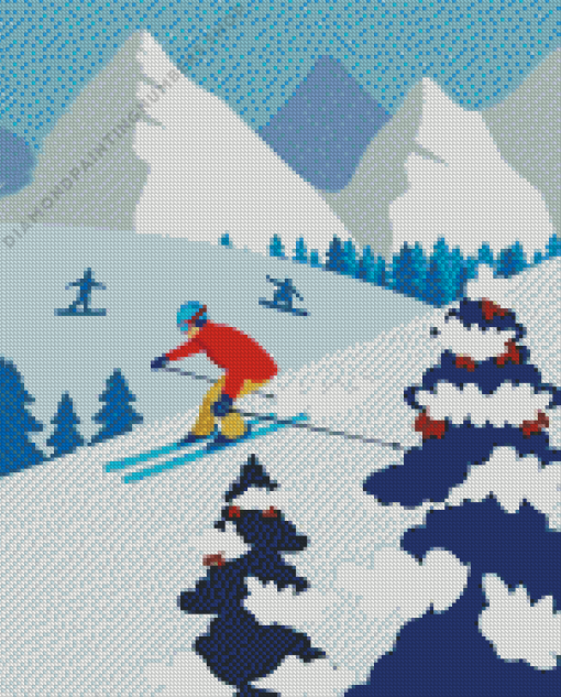 Illustraion Alpine ski Diamond Paintings