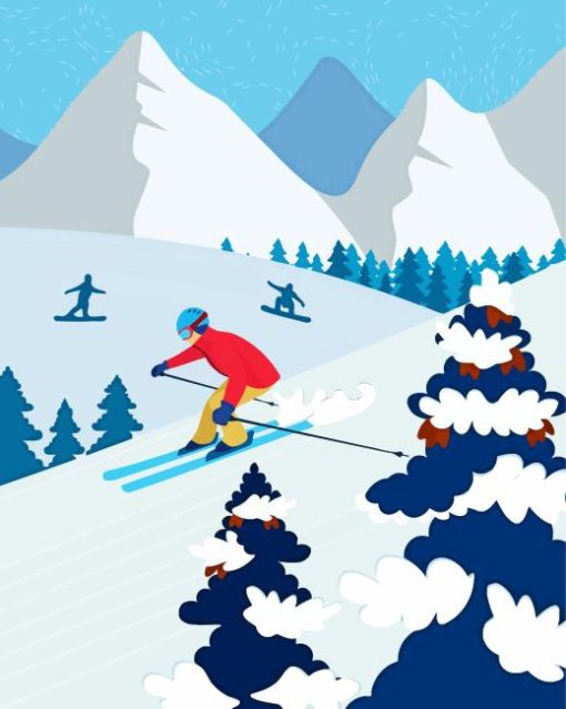 Illustraion Alpine ski Diamond Paintings