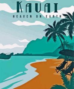 Kauai Heaven on earth Poster Illustration Diamond By Numbers