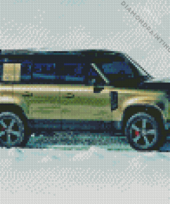 Land rover jeep in snow Diamond By Numbers