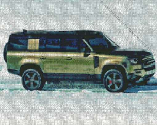 Land rover jeep in snow Diamond By Numbers