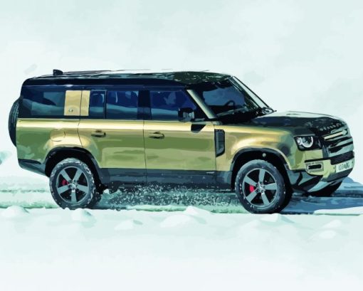 Land rover jeep in snow Diamond By Numbers