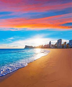 Levante Beach at sunset Diamond By Numbers