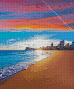 Levante Beach at sunset Diamond By Numbers