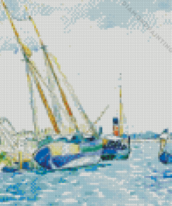 Marine Scene by Henri Edmond Cross Diamond By Numbers