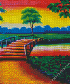 Nature Wooden bridge Diamond Paints