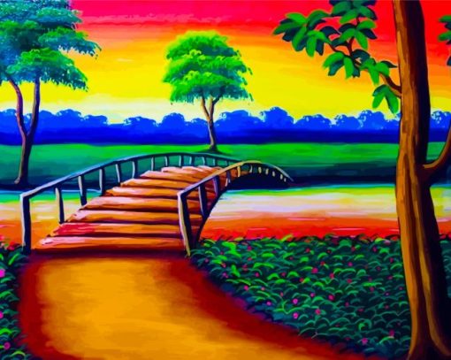 Nature Wooden bridge Diamond Paints