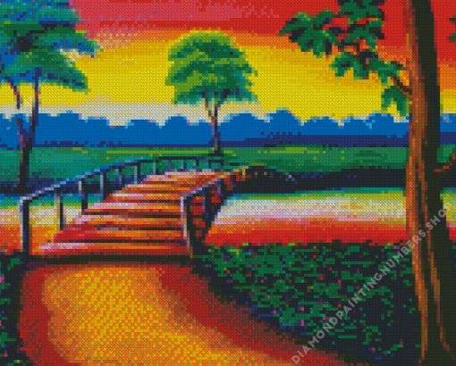 Nature Wooden bridge Diamond Paints