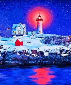 Nubble Lighthouse Diamond By Numbers