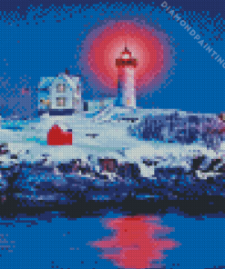 Nubble Lighthouse Diamond By Numbers