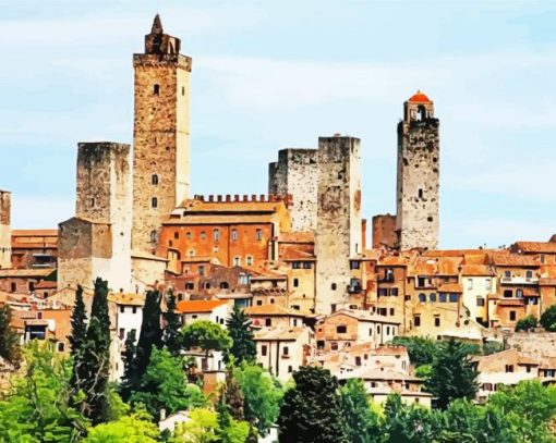 San gimignano town Diamond By Numbers