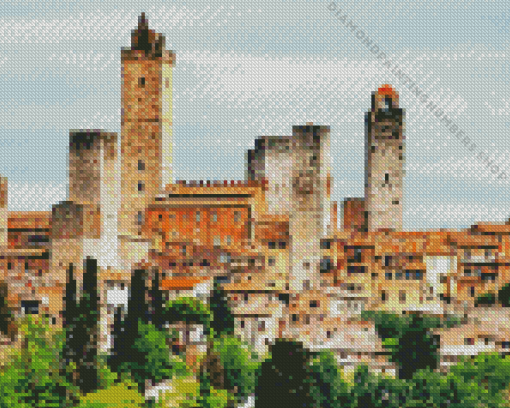 San gimignano town Diamond By Numbers