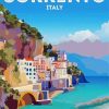 Sorrento Italy travel poster Diamond With Numbers