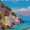 Sorrento Italy travel poster Diamond With Numbers