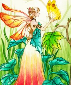 Spring Fairy And Butterfly Diamond By Numbers