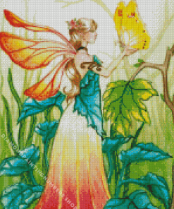 Spring Fairy And Butterfly Diamond By Numbers