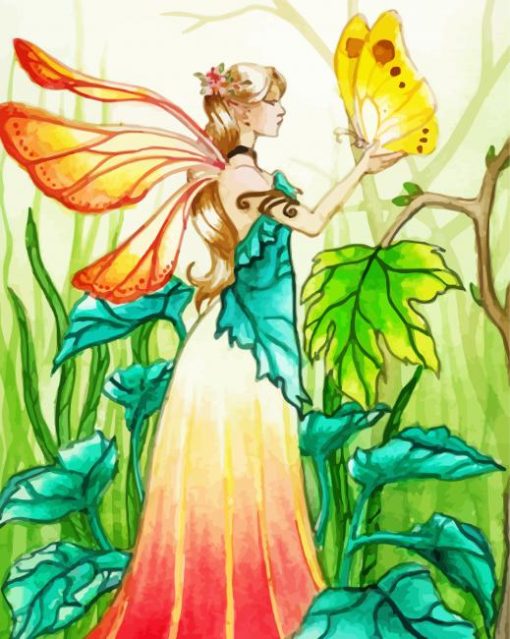 Spring Fairy And Butterfly Diamond By Numbers