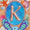 Summer Monogram Letter K Diamond With Numbers