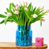 Tulips In Glass Blue Vase Diamond Paintings