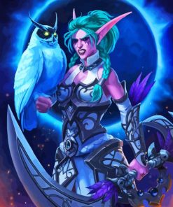 Tyrande Whisperwind and Owl Diamond By Numbers