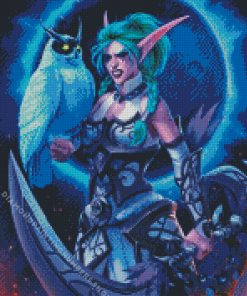 Tyrande Whisperwind and Owl Diamond By Numbers