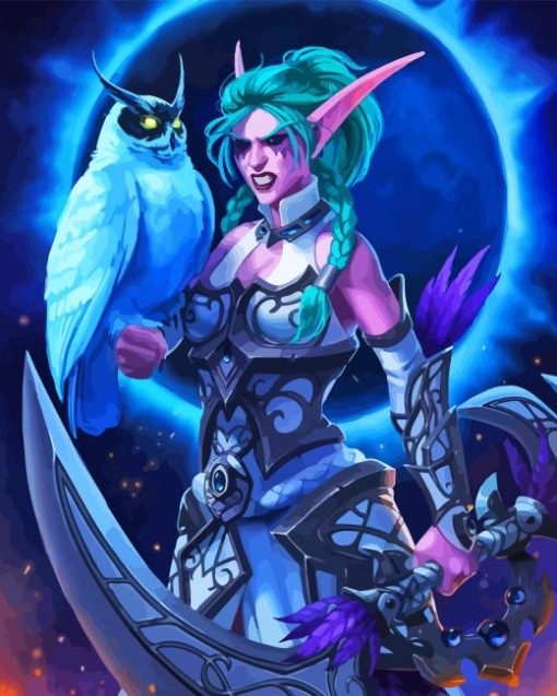 Tyrande Whisperwind and Owl Diamond By Numbers