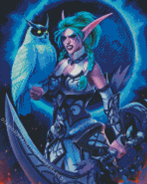 Tyrande Whisperwind and Owl Diamond By Numbers