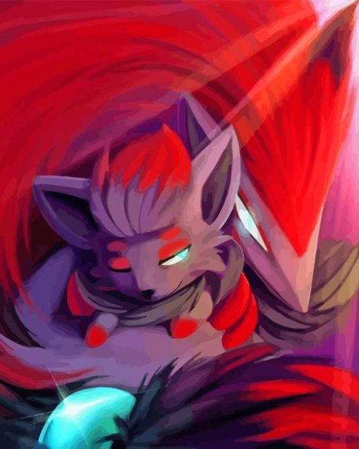 Zoroark and Zorua Art Diamond By Numbers