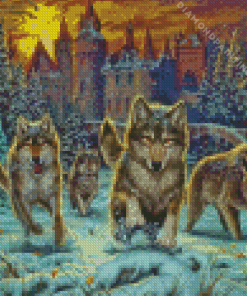 aesthetic Pack of wolves Diamond By Numbers