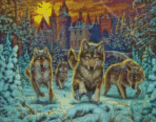 aesthetic Pack of wolves Diamond By Numbers