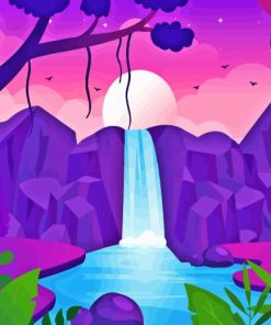 aesthetic Purple waterfall Diamond By Numbers