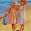 aesthetic sisters on beach Diamond Paints