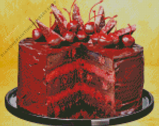 cherry ripe brownie cake Diamond By Numbers