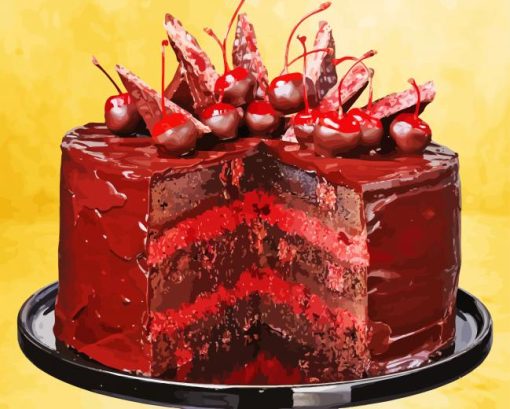 cherry ripe brownie cake Diamond By Numbers