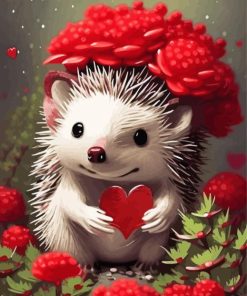 cute hedgehog Diamond With Numbers