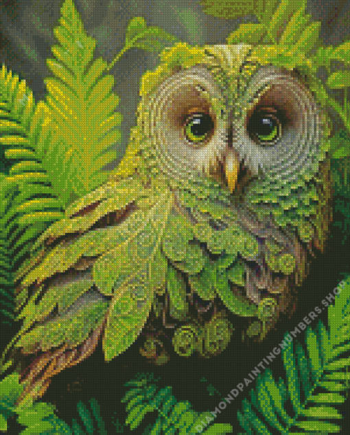 green owl Diamond Paintings