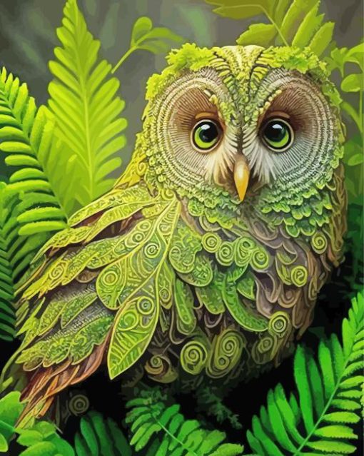 green owl Diamond Paintings