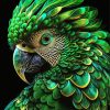 green parrot Diamond With Numbers