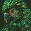 green parrot Diamond With Numbers