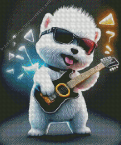 guitarist puppy Diamond Paintings