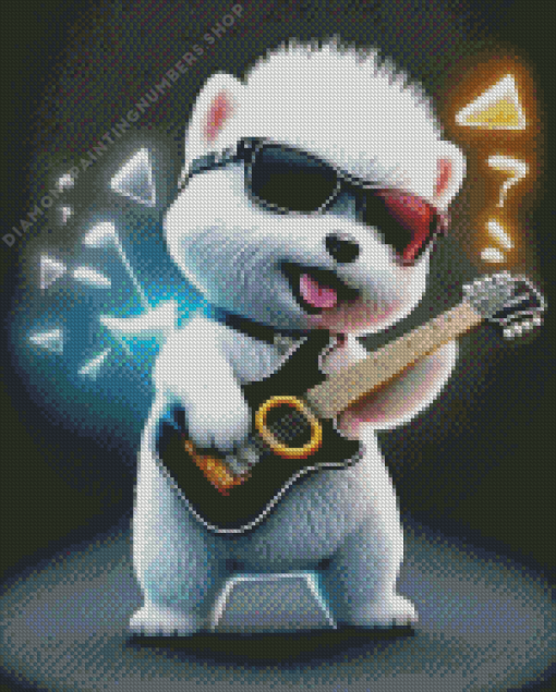 guitarist puppy Diamond Paintings