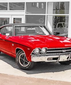 red 69 Chevrolet ss Diamond By Numbers