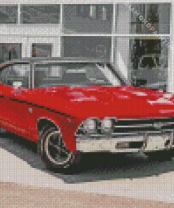 red 69 Chevrolet ss Diamond By Numbers