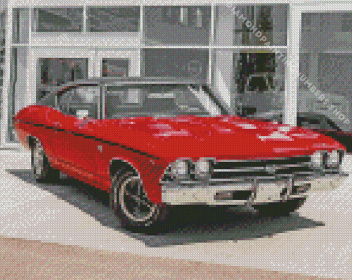 red 69 Chevrolet ss Diamond By Numbers