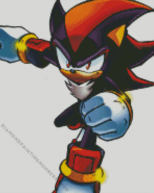 shadow sonic Character Art Diamond By Numbers