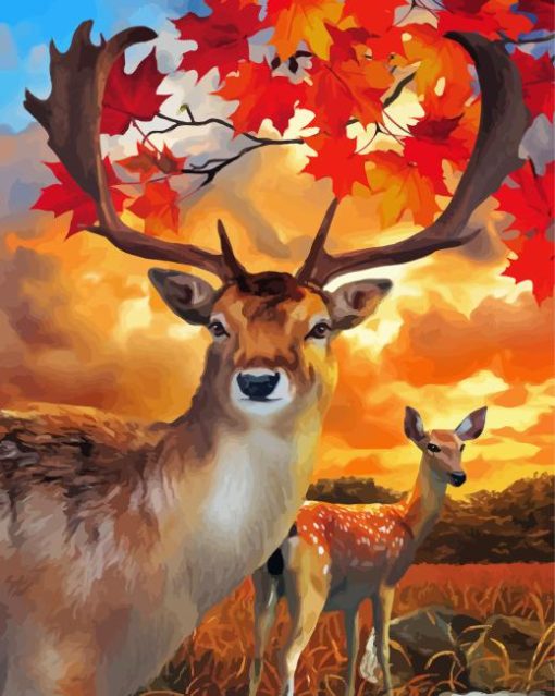 Autumn deers Diamond Paints