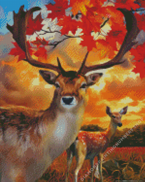 Autumn deers Diamond Paints